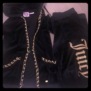 Juicy Couture black velour tracksuit